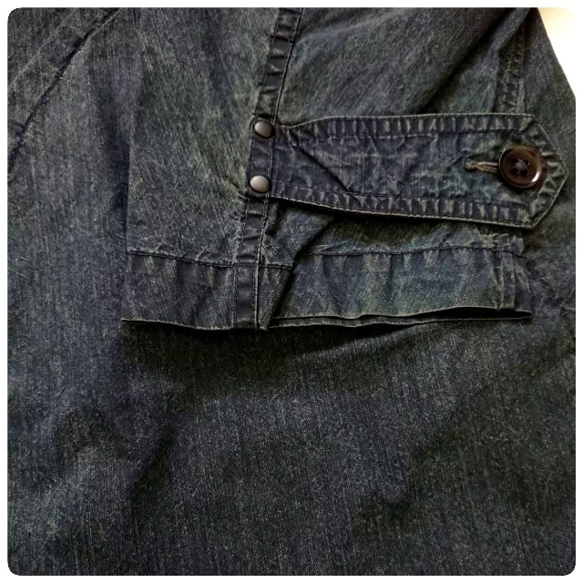 RRL(ダブルアールエル)のRRL USED加工 高級インディゴコットンナイロンデニムエンジニアコート L メンズのジャケット/アウター(その他)の商品写真