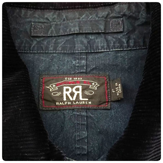 RRL(ダブルアールエル)のRRL USED加工 高級インディゴコットンナイロンデニムエンジニアコート L メンズのジャケット/アウター(その他)の商品写真