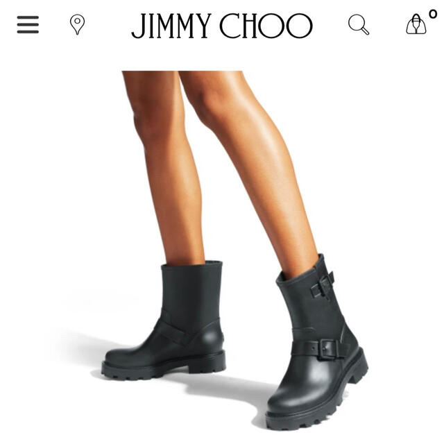 JIMMY CHOO(ジミーチュウ)の値下げ　新品　未使用　ジミーチュウ　JIMMY CHOO ラバー　レインブーツ レディースの靴/シューズ(レインブーツ/長靴)の商品写真