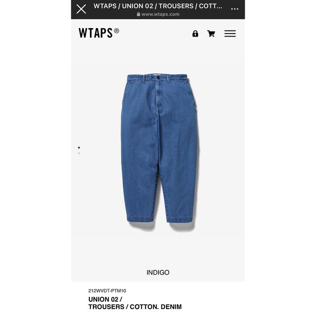 ゆったり柔らか 22aw wtaps union trousers indigo - 通販