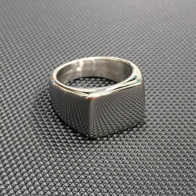 スクエアリング 印台シグネットリング シルバー メンズのアクセサリー(リング(指輪))の商品写真