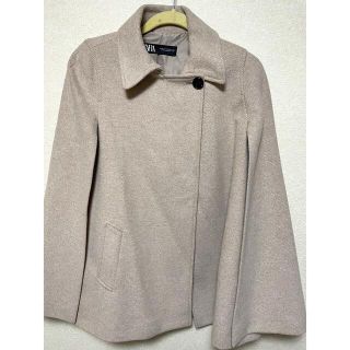 ザラ(ZARA)のZARA ザラ ケープコート　ピンクベージュ　M(ポンチョ)