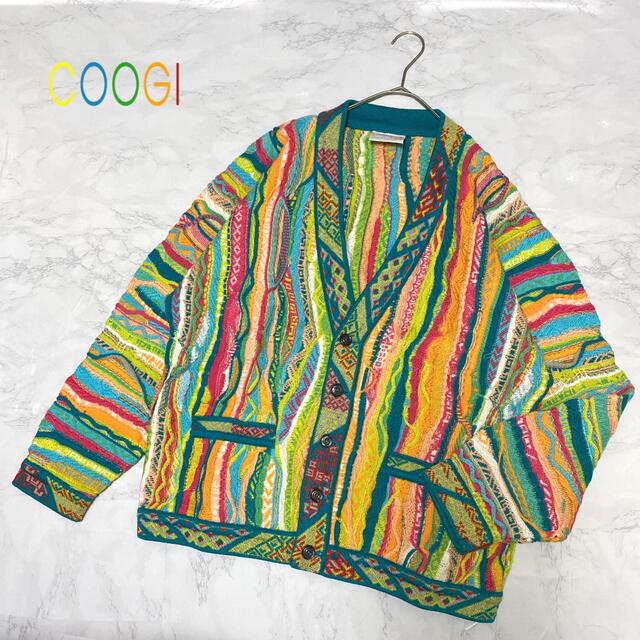 coogi クージー 柄ニット カーディガン セーター マルチカラー 激レア