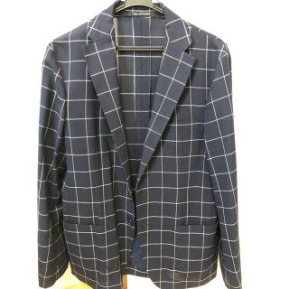 ユナイテッドアローズグリーンレーベルリラクシング(UNITED ARROWS green label relaxing)のグリーンレーベル　ジャケット　48 ウィンドウペンチェック　紺(テーラードジャケット)