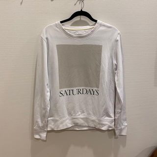 サタデーズサーフニューヨークシティー(SATURDAYS SURF NYC)の【値下げ】SATURDAYS　白トレーナー　Mサイズ(スウェット)