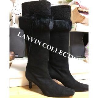 ランバン(LANVIN)のランバン　羊革　本革　スエード　バックスキン革　毛皮　ブーツ(ブーツ)