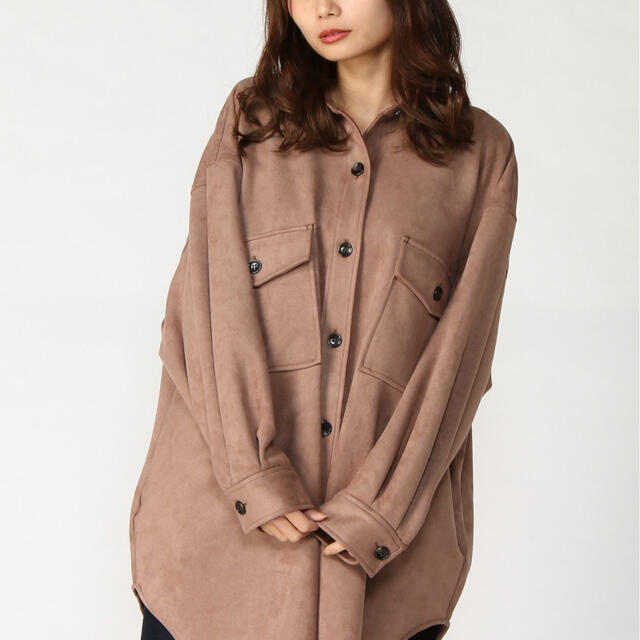 JEANASIS ロングシャツコート ジャケット 大きいサイズ スウェード生地