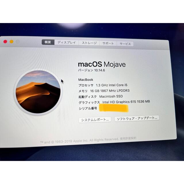 Apple(アップル)のMacBook 2017 Corei5 256GB 16GB スマホ/家電/カメラのPC/タブレット(ノートPC)の商品写真