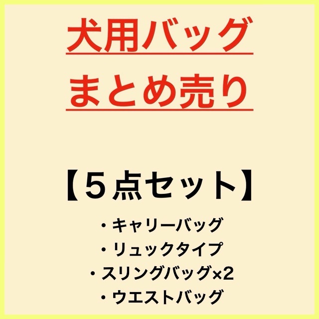 《まとめ売り 散歩用 リュック スリング ウエスト キャリー ５点セット》