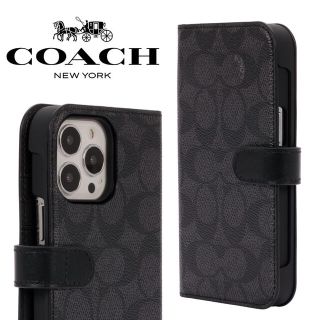 コーチ(COACH)の⭐︎コーチ Coach 手帳型  iPhone13ProMax ケース ブラック(iPhoneケース)