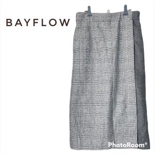 ベイフロー(BAYFLOW)の【美品】bayflow ベイフロー　ロングタイトスカート　チェック柄(ロングスカート)