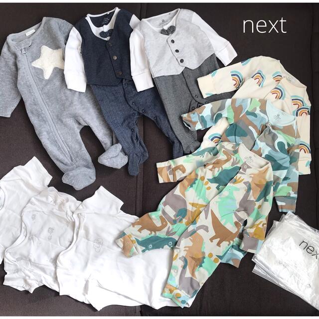 NEXT(ネクスト)の【next】男の子60〜70セット ロンパース タキシード お宮参り キッズ/ベビー/マタニティのベビー服(~85cm)(ロンパース)の商品写真