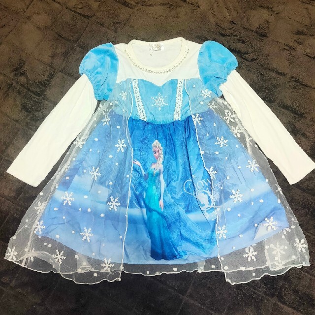 Disney(ディズニー)のアナ雪 エルサ ワンピース ドレス 120cm 130cm キッズ/ベビー/マタニティのキッズ服女の子用(90cm~)(ワンピース)の商品写真