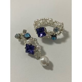 ハンドメイド❣️ビーズリングとペンダントトップのセット🎀(リング)