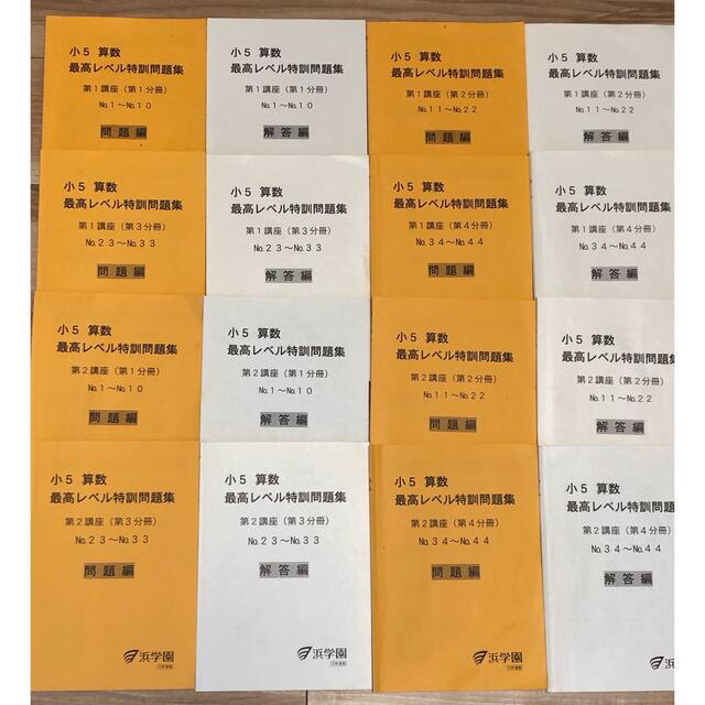 浜学園 最高レベル特訓 小5 算数 全16冊 【即日発送】 51.0%OFF www