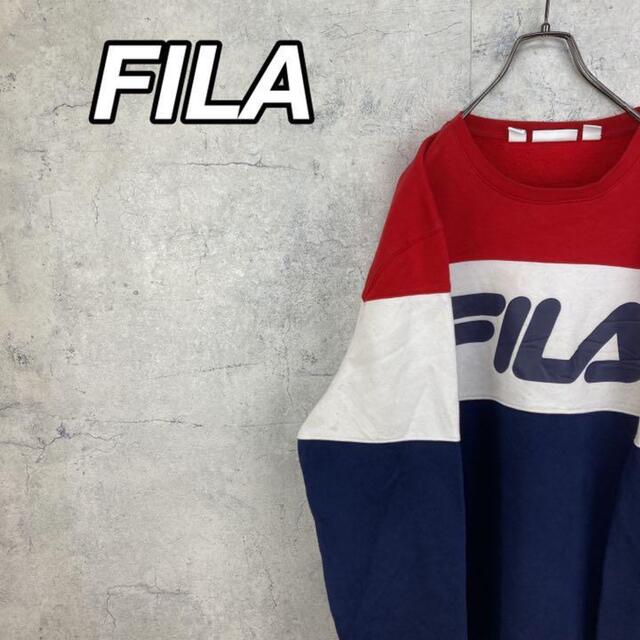 FILA(フィラ)の希少 90s フィラ スウェット プリントロゴ ビッグシルエット メンズのトップス(スウェット)の商品写真