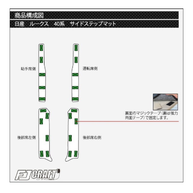 新品未使用】日産 ルークス フロアマット ラゲッジマット サイドステップマット