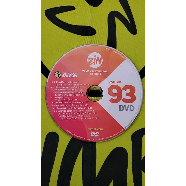 Zumba(ズンバ)のZUMBA　ズンバ　ZIN93　CD ＆ DVD　インストラクター専用 エンタメ/ホビーのDVD/ブルーレイ(スポーツ/フィットネス)の商品写真