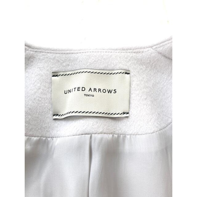 UNITED ARROWS(ユナイテッドアローズ)のUNITED ARROWS Aライン ノーカラー ミドル丈 コート36  美品 レディースのジャケット/アウター(ロングコート)の商品写真