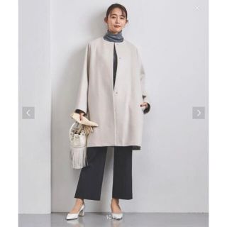 UNITED ARROWS 49,500円新品 Aラインノーカラーミドル丈コート