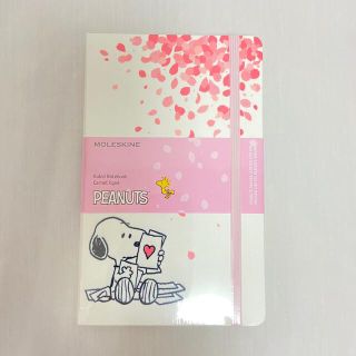 ピーナッツ(PEANUTS)の【限定】モレスキン　ノート　スヌーピー　さくら柄　ホワイト(ノート/メモ帳/ふせん)