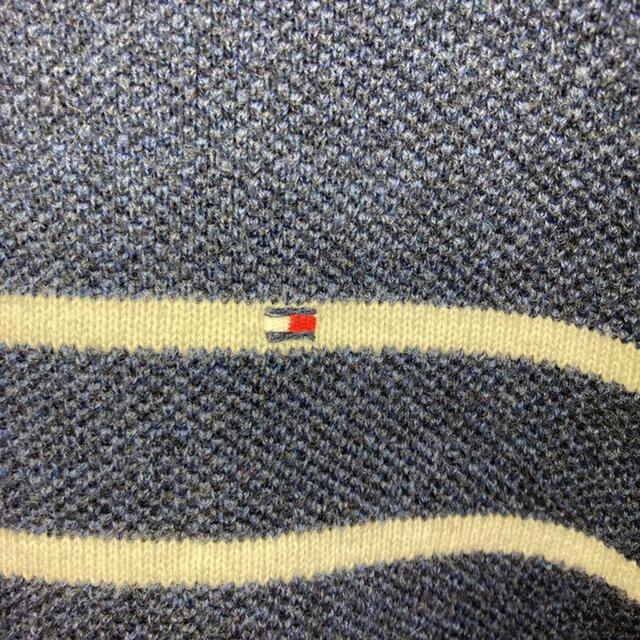 TOMMY HILFIGER(トミーヒルフィガー)の希少 90s トミーヒルフィガー コットンニット 刺繍ロゴ ボーダー 美品 キッズ/ベビー/マタニティのキッズ服男の子用(90cm~)(ニット)の商品写真