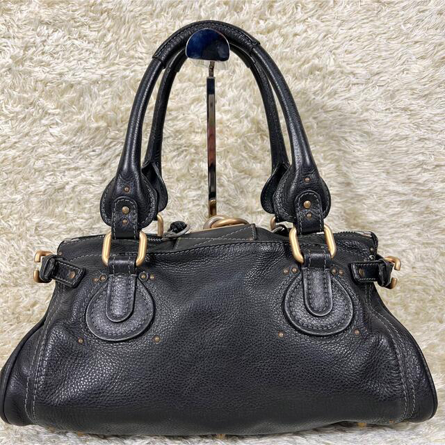 Chloe クロエ パディントン レザー 黒 ハンドバッグ 南京錠 パドロック-