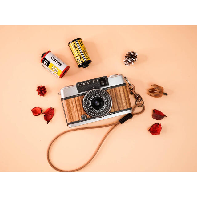 【ウッドカメラ】Olympus PEN EE-2 ダークブラウン　ゼブラウッド