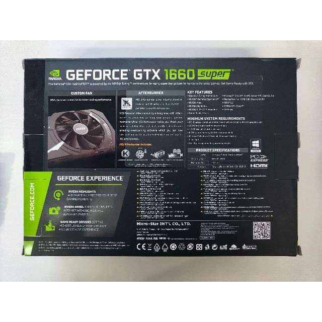 MSI GeForce GTX 1660 SUPER AERO ITX OC スマホ/家電/カメラのPC/タブレット(PCパーツ)の商品写真