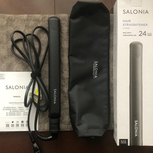 SALON - サロニア SALONIA ストレートヘアアイロン 24mm ブラックの通販 by ランタン's shop｜サロンならラクマ