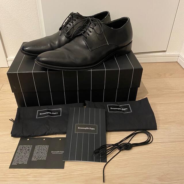 Ermenegildo Zegna プレーントゥ 革靴 黒 サイズ8 - ドレス/ビジネス
