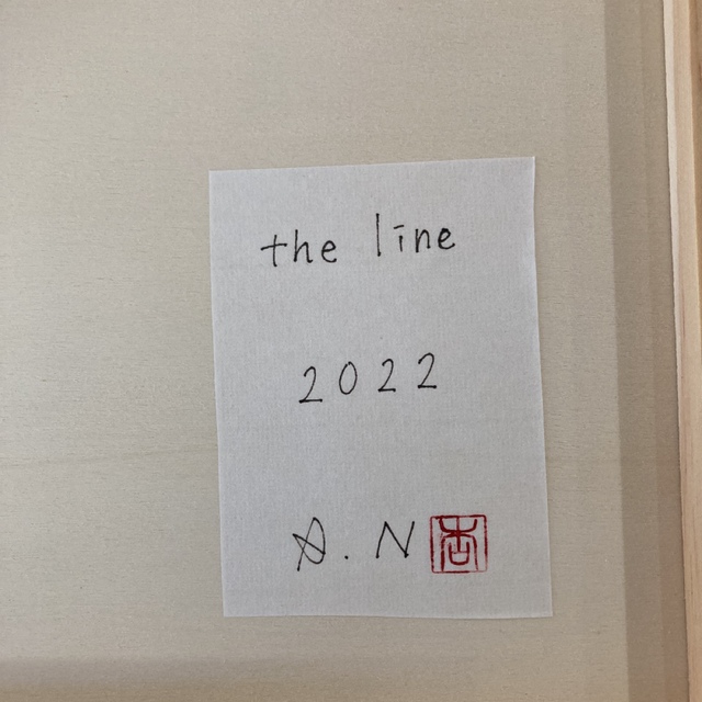 《the line 》原画アートパネル　木製　＃４ エンタメ/ホビーの美術品/アンティーク(絵画/タペストリー)の商品写真