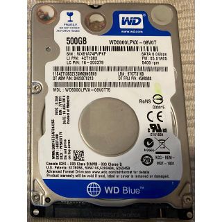 WESTERN DIGITAL WD5000LPVX HDD 500GB(PCパーツ)