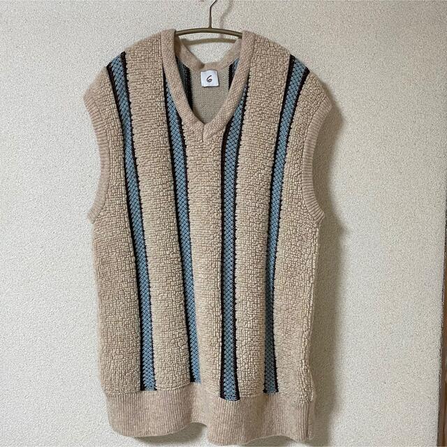 6 roku PILE STRIPE VEST セール 登場から人気沸騰 38.0%割引