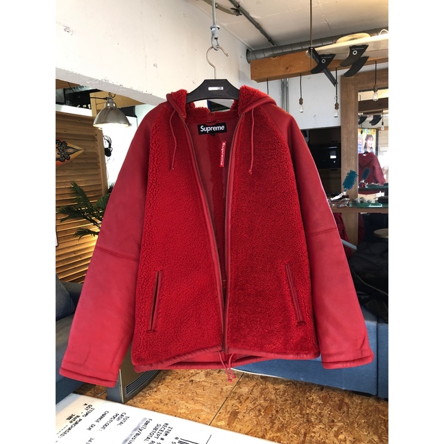 【ファッション通販】 Supreme - Supreme Reversed Shearling Hooded Jacket レザージャケット