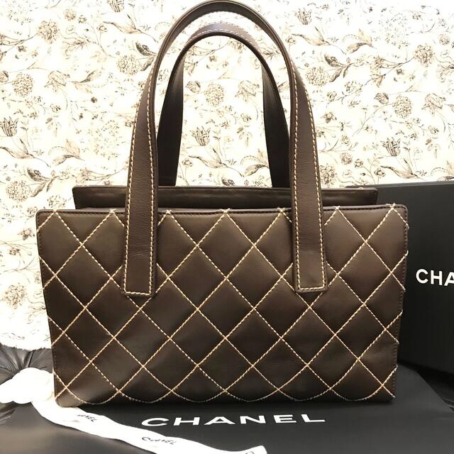 美品 シャネル ワイルドステッチ ハンドバッグ
