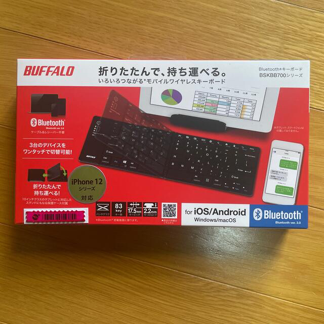 Buffalo(バッファロー)のiBUFFALO コンパクトキーボード BSKBB700BK スマホ/家電/カメラのPC/タブレット(PC周辺機器)の商品写真