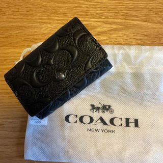 コーチ(COACH)のコーチ キーケース メンズ シグネチャー ブラック 新品(キーケース)