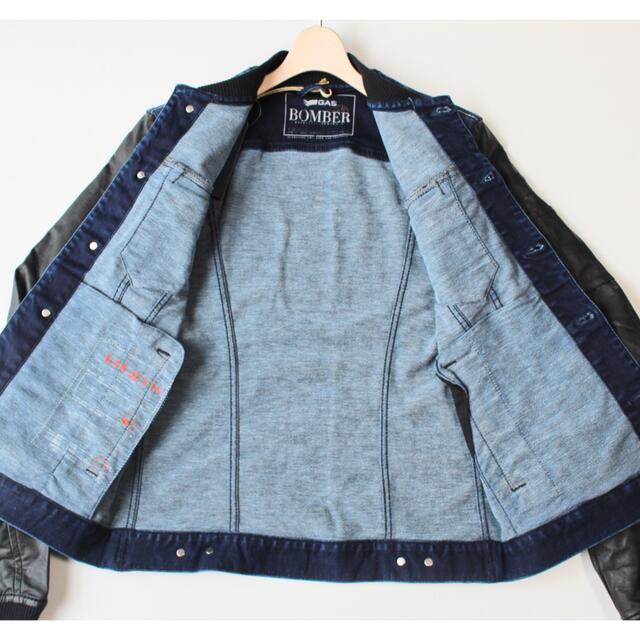 GAS - 《GAS》新品 ストレッチ レザー切替 デニム ボンバー GAS - 《GAS》新品 ストレッチ レザー切替 デニム ボンバー