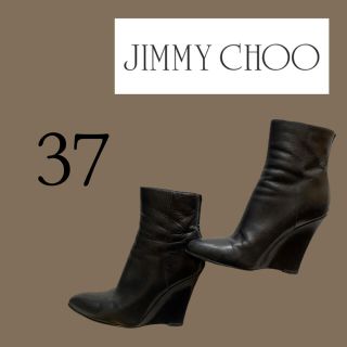 ジミーチュウ(JIMMY CHOO)のジミーチュウ　レザーブーティ　ウェッジヒール(ブーツ)