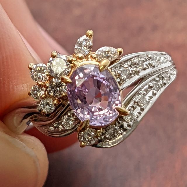 無地・新色登場! 希少石 カボション ピンクサファイア 5.78ct Pt900