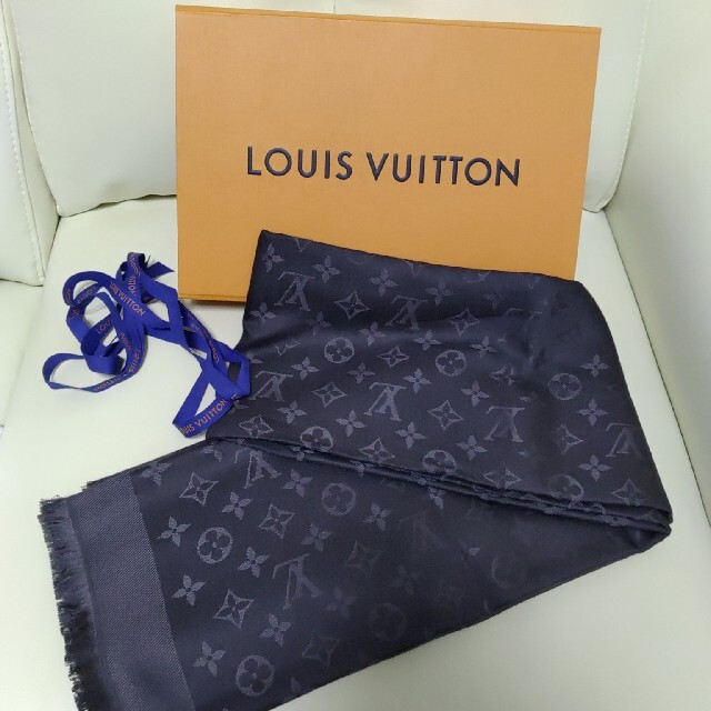 高い素材 LOUIS ルイヴィトンストールブラック - VUITTON マフラー