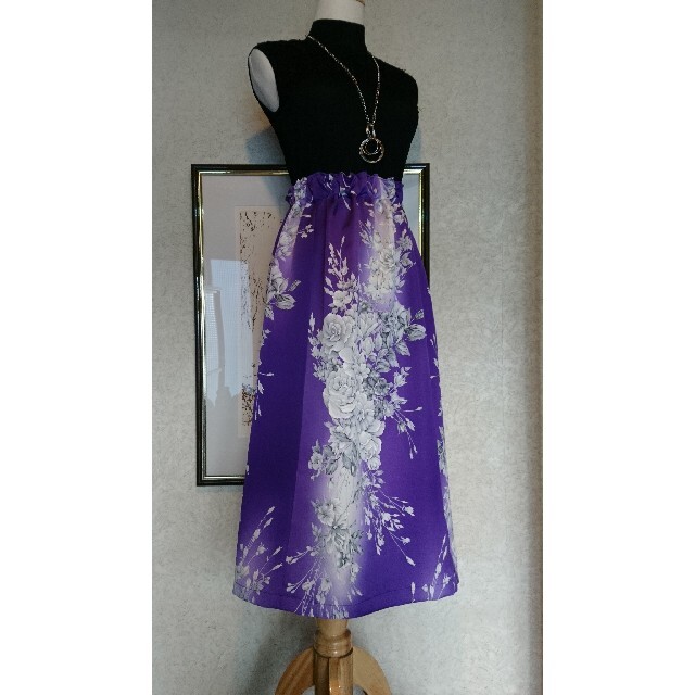 ヴェルサイユ系♥️高貴なパープル！着物リメイクギャザースカート♪ レディースのスカート(ロングスカート)の商品写真