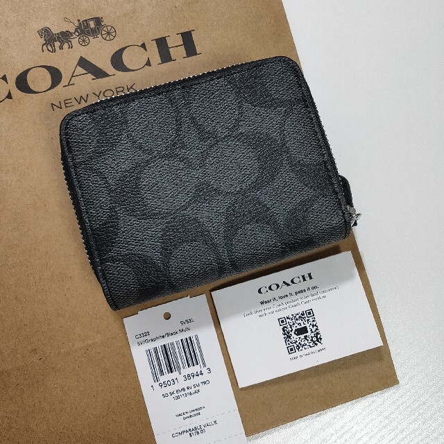 COACH(コーチ)のCOACH コーチ 三つ折り レザーウォレット シグネチャー スタッズ ミニ財布 レディースのファッション小物(財布)の商品写真