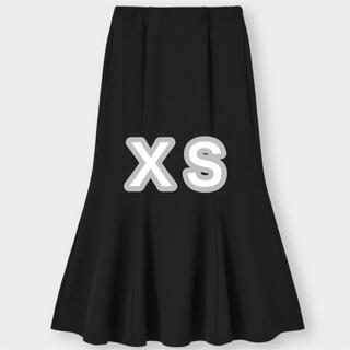 ジーユー(GU)のGU カットソーマーメイドロングスカート ブラック XS(ロングスカート)