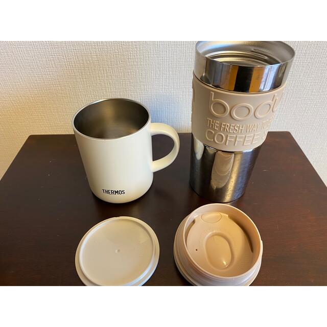 THERMOS(サーモス)のサーモス　保温保冷マグカップ　＆　ボダム　保温保冷タンブラー インテリア/住まい/日用品のキッチン/食器(グラス/カップ)の商品写真