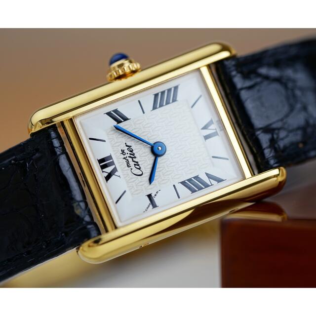 美品 カルティエ マスト タンク ホワイト ローマン SM Cartier