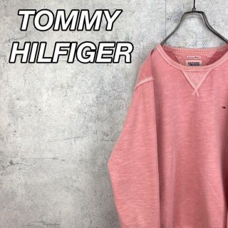 トミーヒルフィガー(TOMMY HILFIGER)の希少90s トミーヒルフィガー スウェット 刺繍ロゴ タグロゴ 美品.(スウェット)