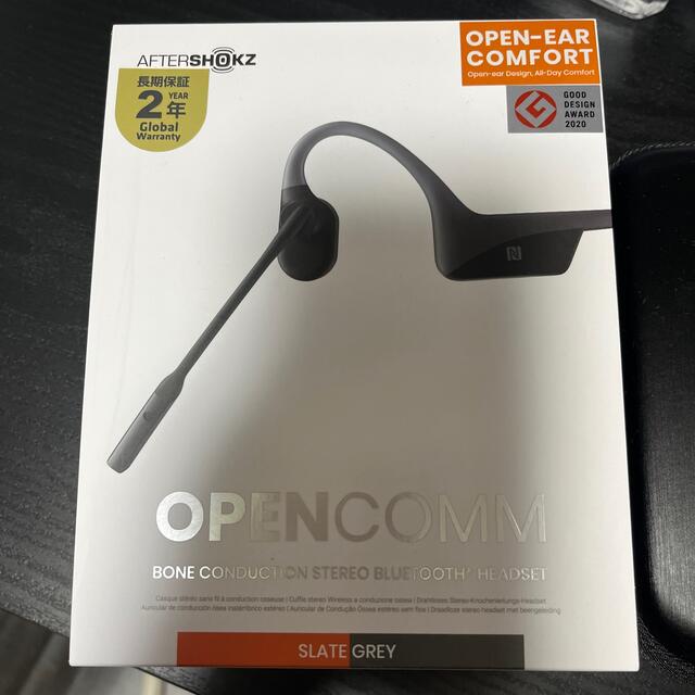 20201214代表カラーAFTERSHOKZ OPENCOMM 骨伝導ヘッドセット SLATE GREY