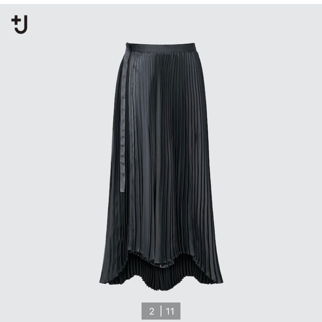 UNIQLO(ユニクロ)のプリーツラップロングスカート　＋J Dark Grey 70 レディースのスカート(ロングスカート)の商品写真
